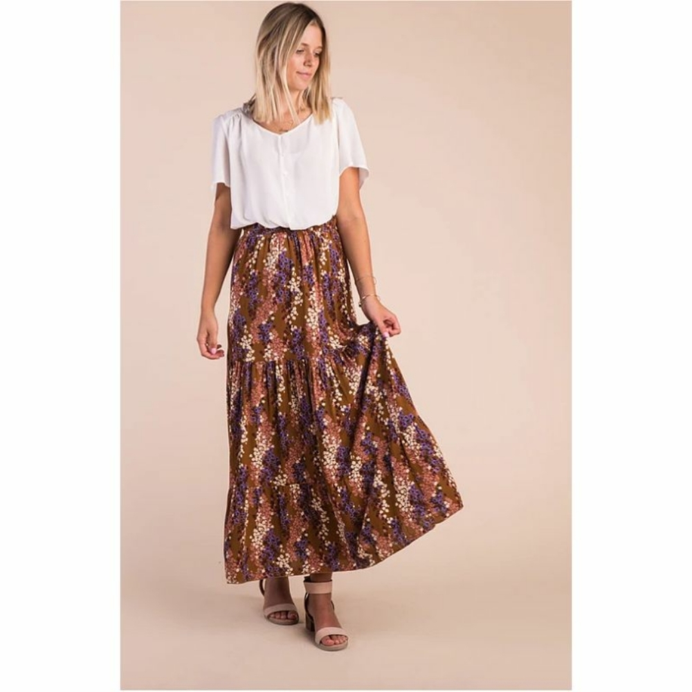 NWT Called to Surf M Mustard Maxi Skirt